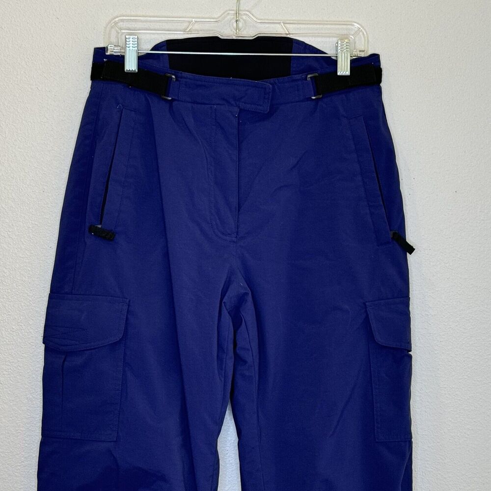 Vintage Obermeyer Womens Utility Ski Snow Pants Sz 8 Dark Blue High Rise Pockets - Picture 2 of 15